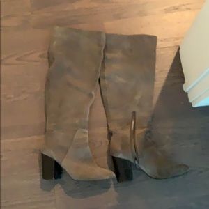 Vince Camuto grey suede knee high boots